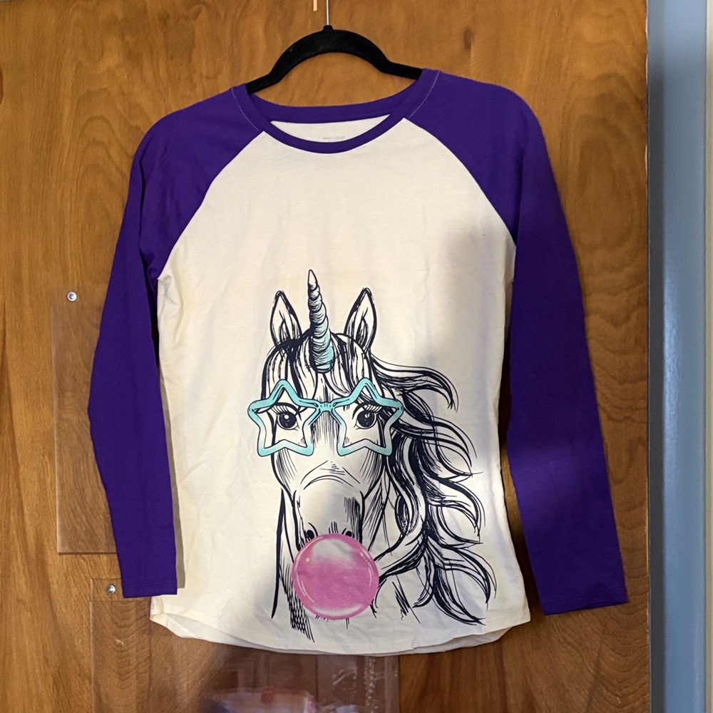 Member’s Mark My Favorite Kids Long Sleeve Purple Unicorn Shirt